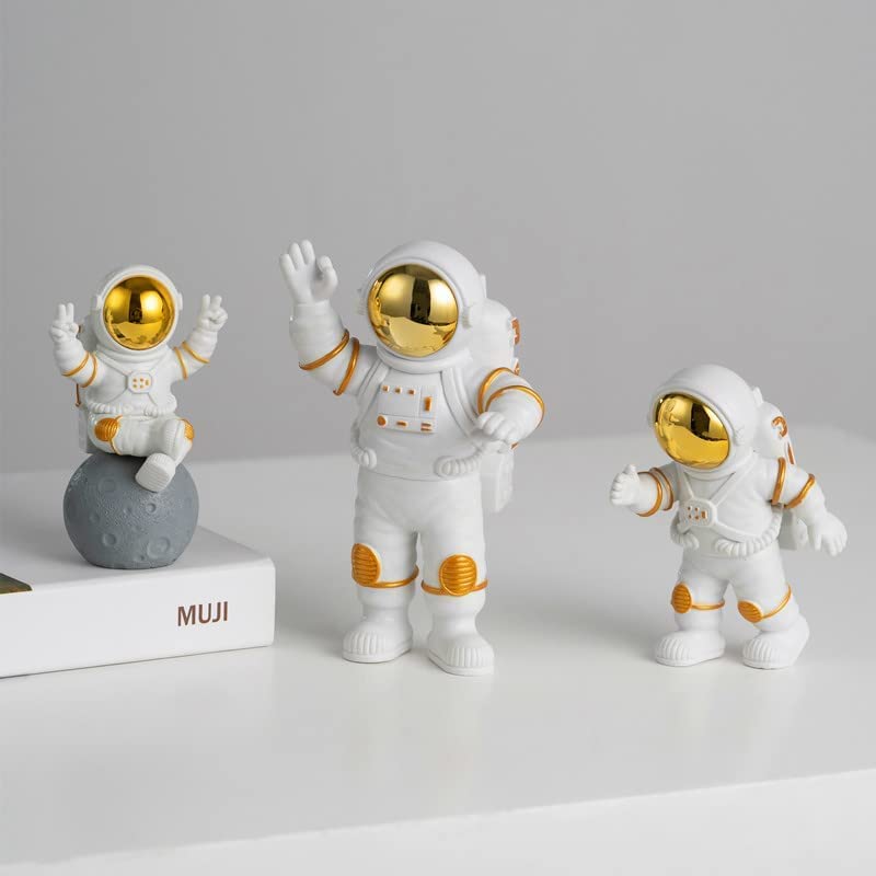 3Pcs Astronaut Action Figurine Home Decor Astronaut Statue