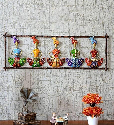 Metal Wall Art Rajasthani 5 Musicians Wall Decor/Wall Hanging For Home Office Living Room/Bedroom Decoration