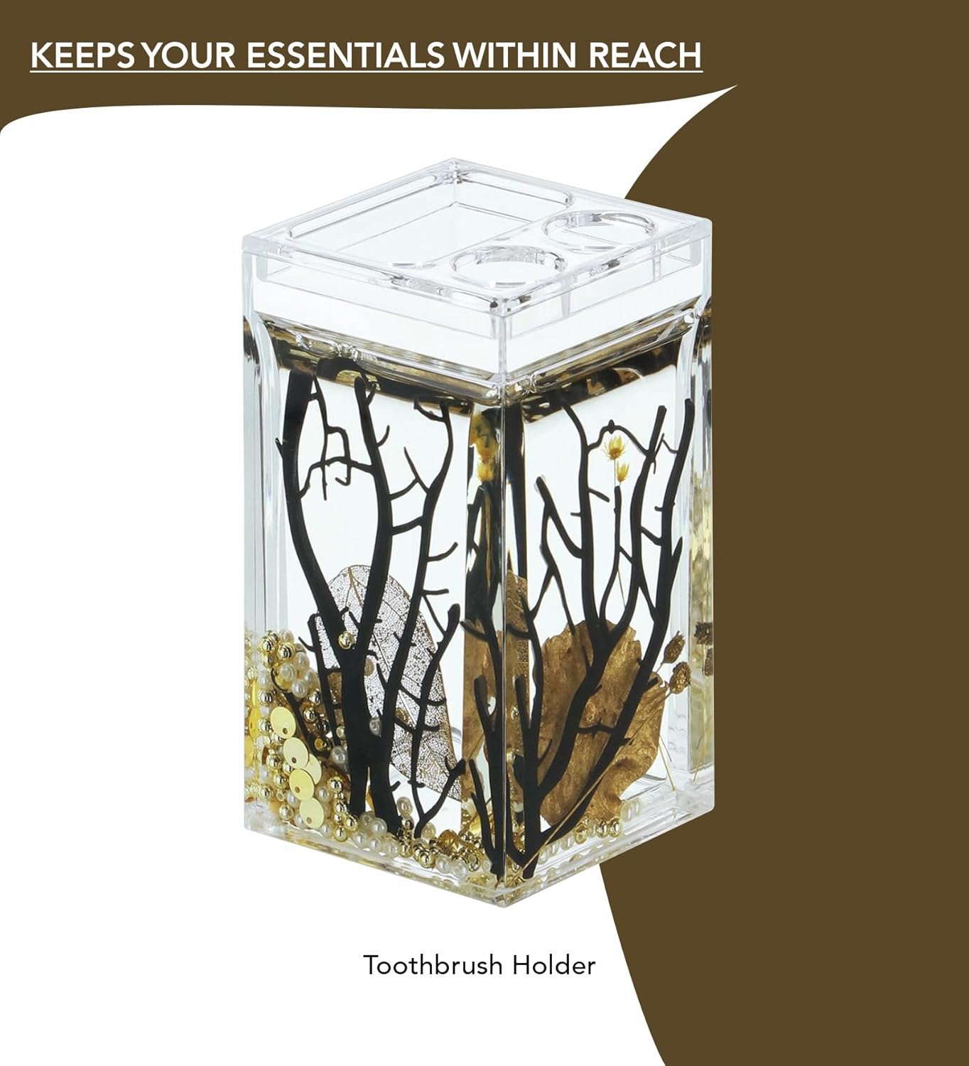 Premium Acrylic 4Pcs Bathroom Set – Black and Gold