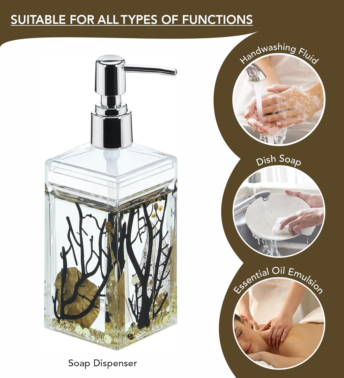 Premium Acrylic 4Pcs Bathroom Set – Black and Gold