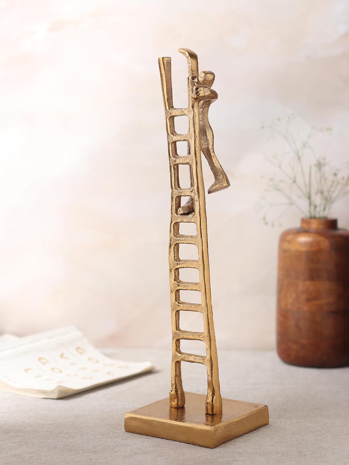 Men Climbing Stairs Table Top Decor | Gold | Aira-decor