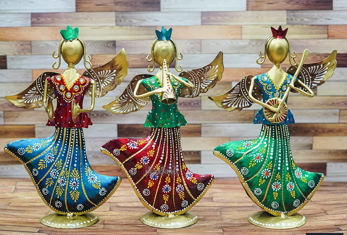 Crafts Metal Rajasthani Musicians Item Showpiece – Decorative Items for Home