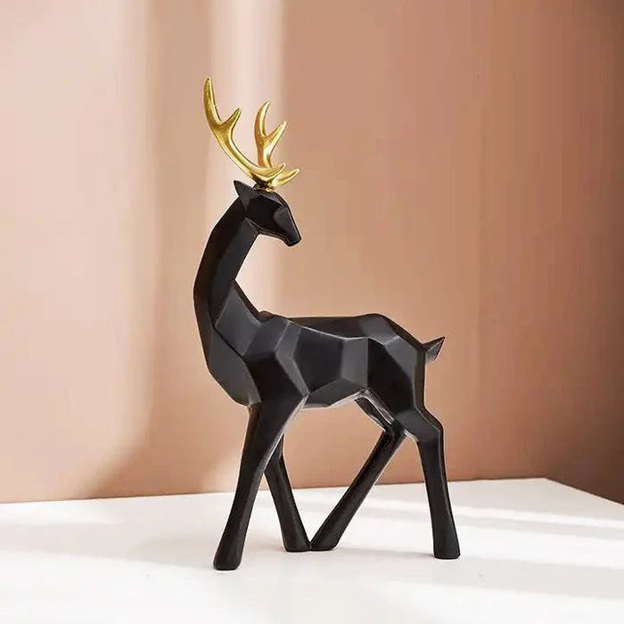 Standing Antler Decorative Sculpture - Black