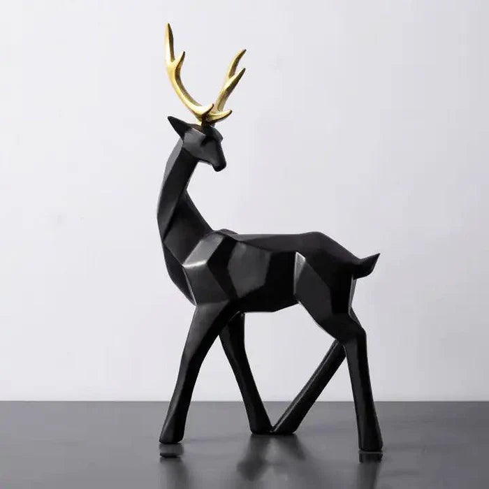 Standing Antler Decorative Sculpture - Black