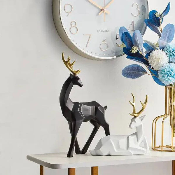 Standing Antler Decorative Sculpture - Black