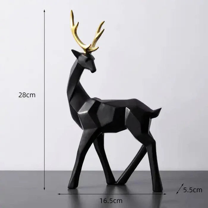 Standing Antler Decorative Sculpture - Black