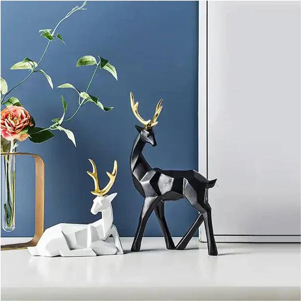 Standing Antler Decorative Sculpture - Black