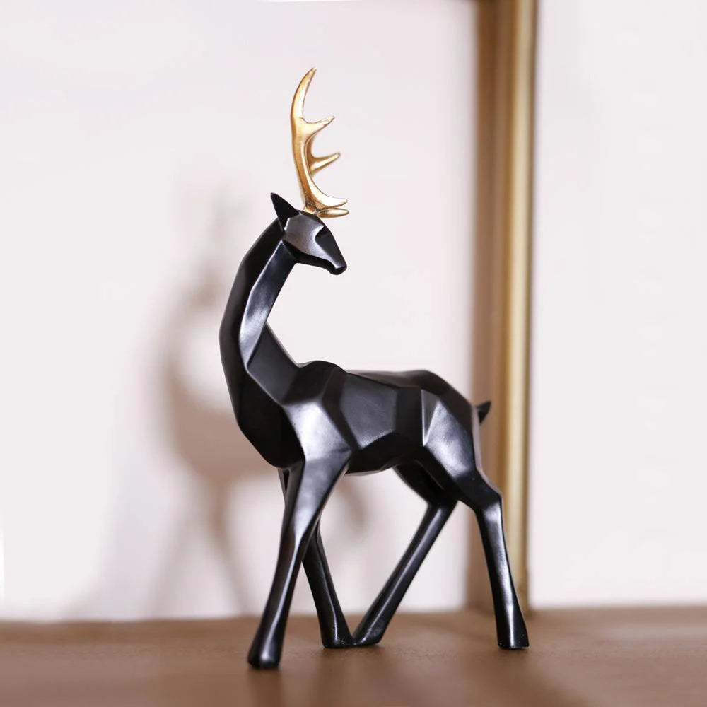 Standing Antler Decorative Sculpture - Black
