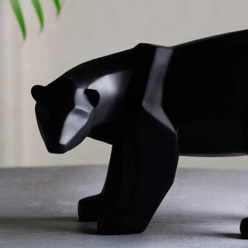 Big Bear Faceted Sculpture Large - Black