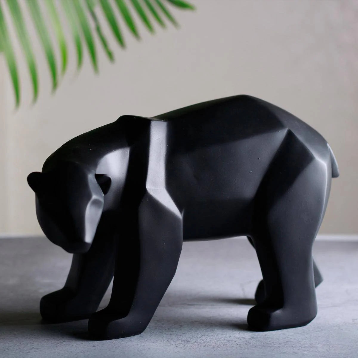 Big Bear Faceted Sculpture Large - Black