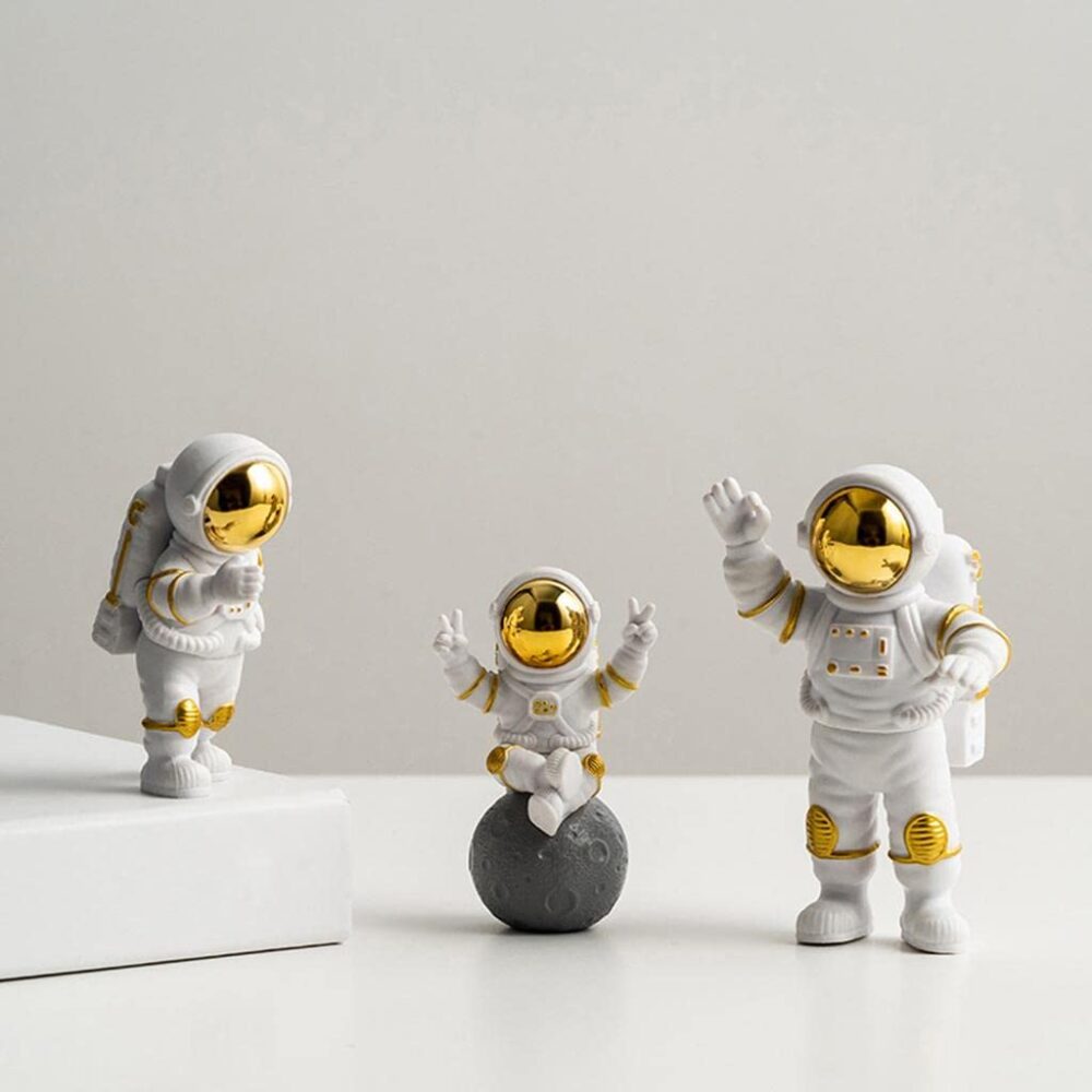 3Pcs Astronaut Action Figurine Home Decor Astronaut Statue