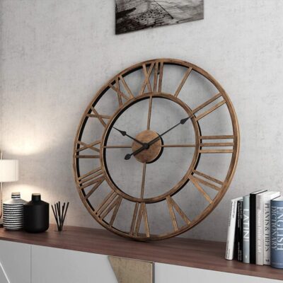 Wall Clock 18" Decor Art Sculpture for Home Office Living Room Bedroom